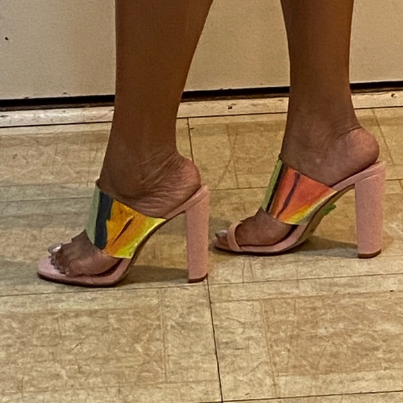 New Direct from Manufacturer! 4inch peep toe mule slide heel sandal - Picture 2 of 3